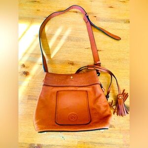 Spartina 449 brown vegan Leather Crossbody Bag with Tassel